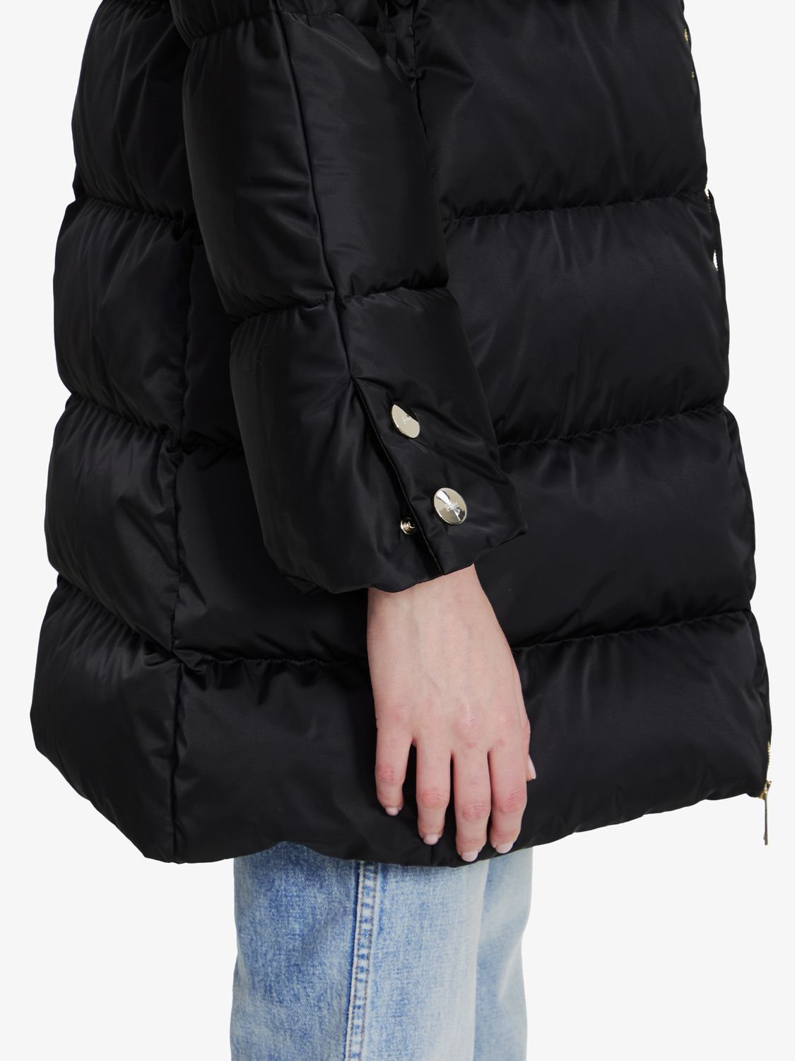 HERNO Putty Quilted Down Jacket with Drawstring Hood