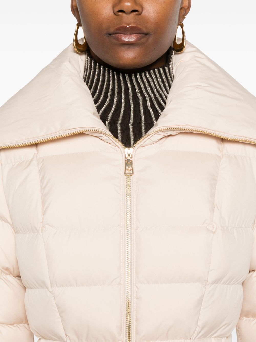 ELISABETTA FRANCHI Belted Short Down Jacket for Women