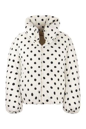 MARNI White Polka Dot Nylon Down Jacket for Women - FW23