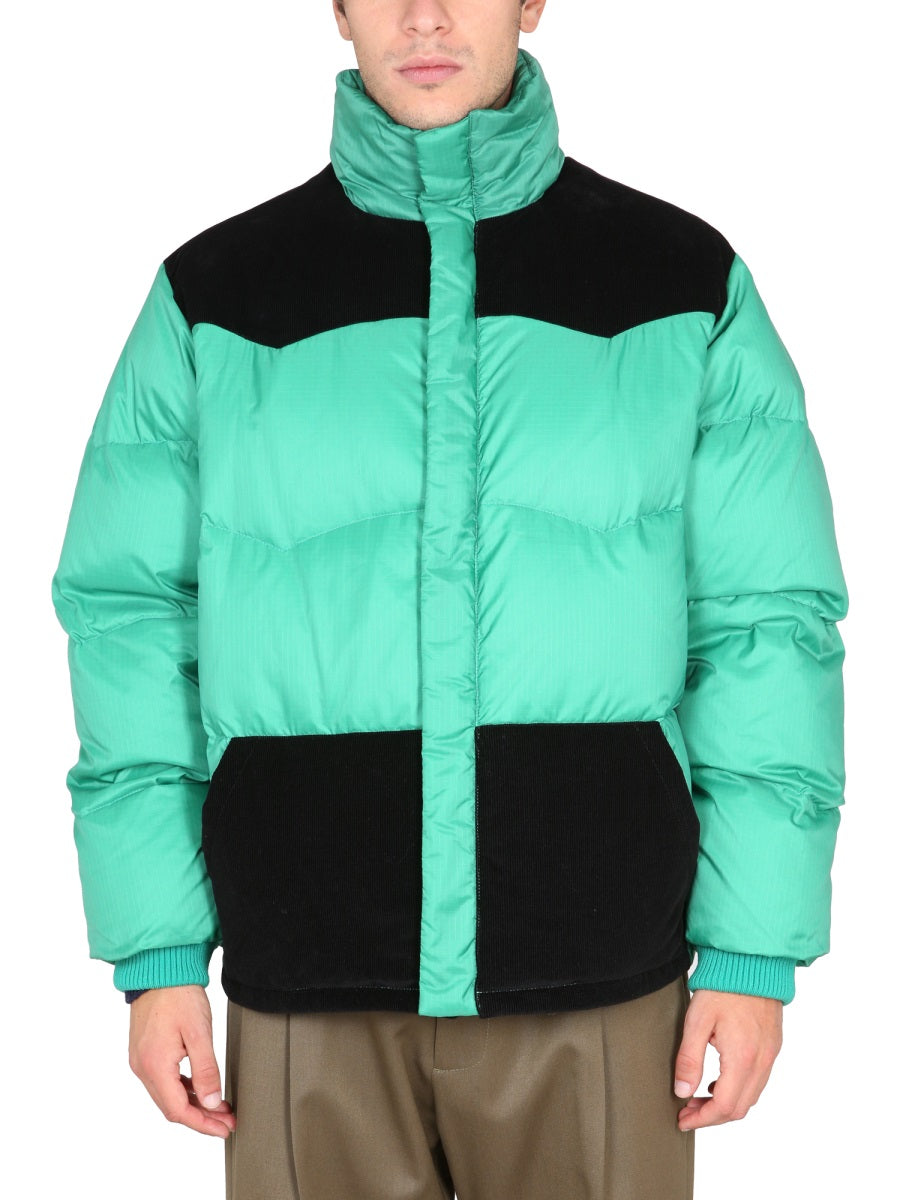 MARNI Men's Color-Block High Neck Down Jacket