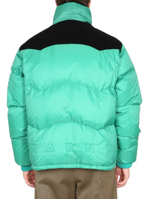 MARNI Men's Color-Block High Neck Down Jacket