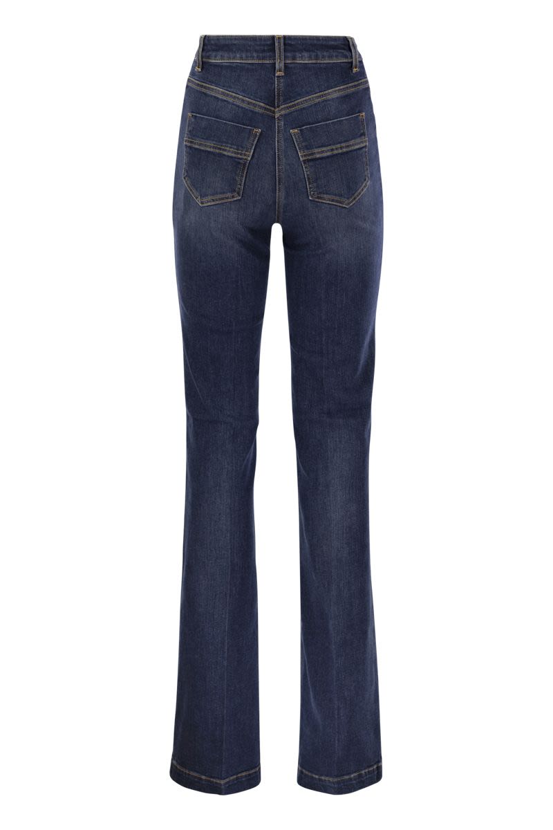 ELISABETTA FRANCHI Denim Jean Pants with Golden Buttons - Women's FW24