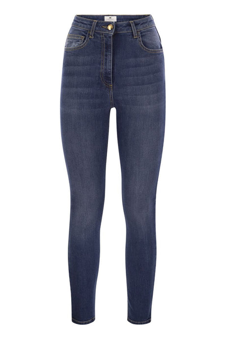 ELISABETTA FRANCHI Ankle Length Stretch Cotton Skinny Jeans