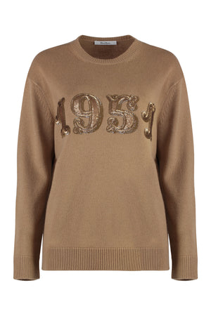 MAX MARA Plush Wool and Cashmere Sweater with Sequin Detailing