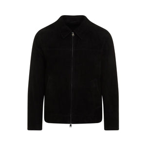 BRIONI Luxury Suede Leather Collar Jacket