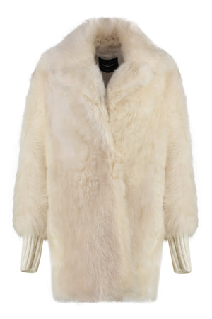 FABIANA FILIPPI Luxurious Shearling Overcoat with Sequin Embellishments