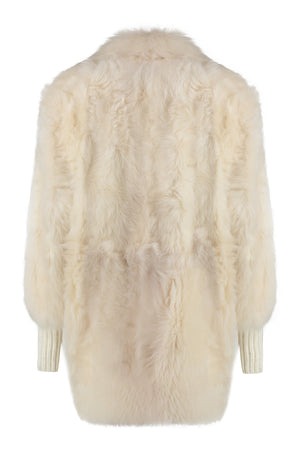 FABIANA FILIPPI Luxurious Shearling Overcoat with Sequin Embellishments