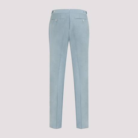 TOM FORD Light Blue Wool and Silk Pants for Men