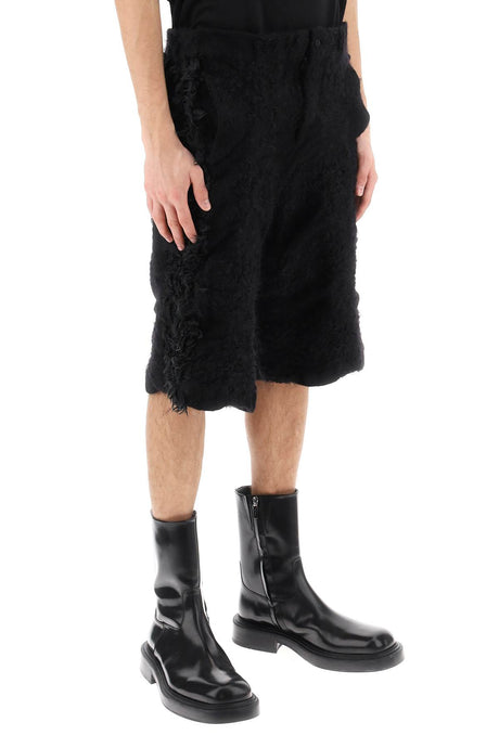 男士原色羊毛製造仿狐毛編织短褲大型系列