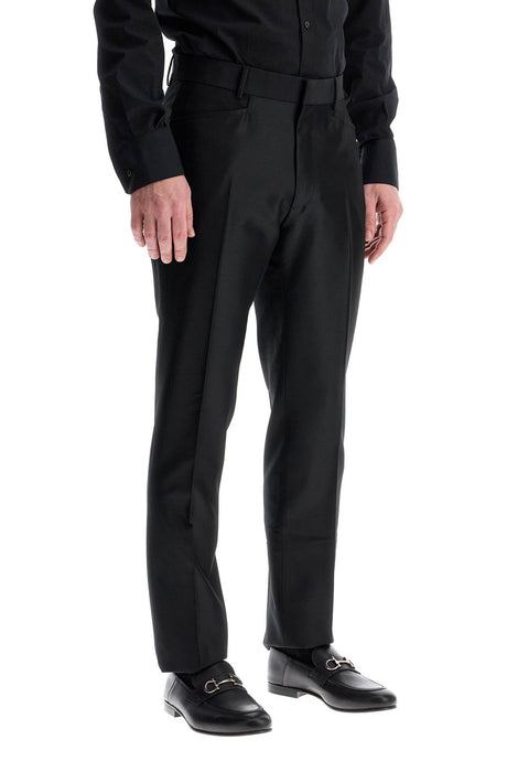 TOM FORD Men's Wool and Silk Regular Fit Trousers