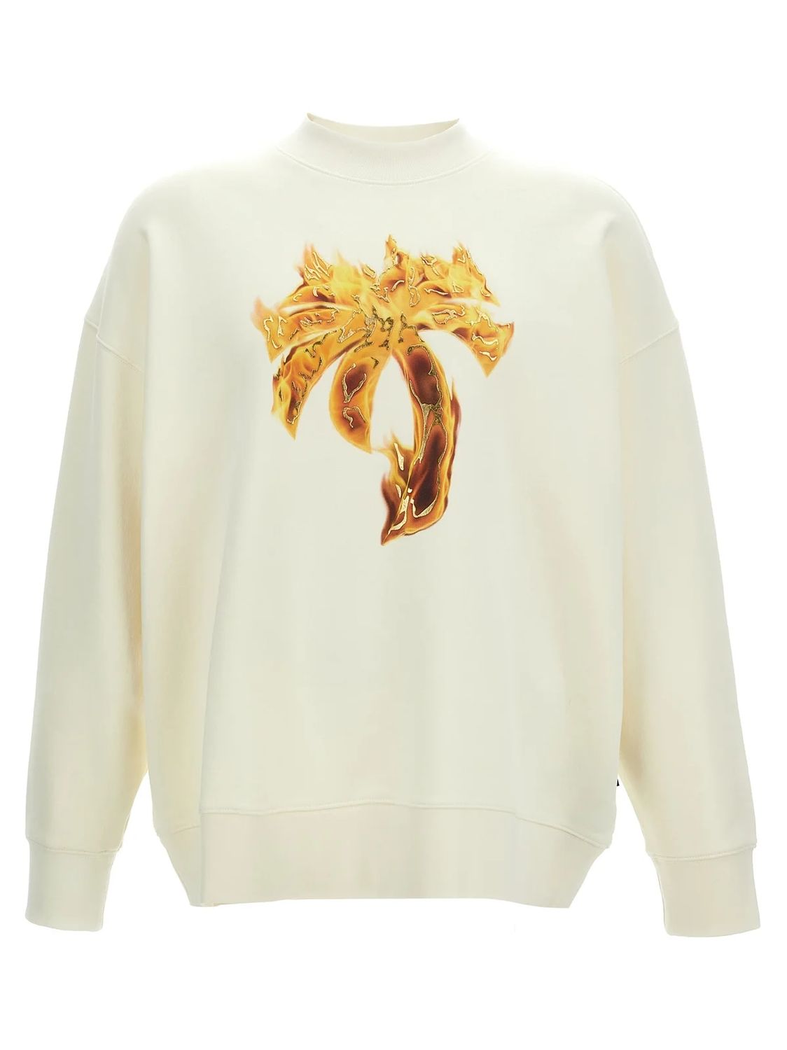 PALM ANGELS Burning Palm Cotton Crewneck Sweater