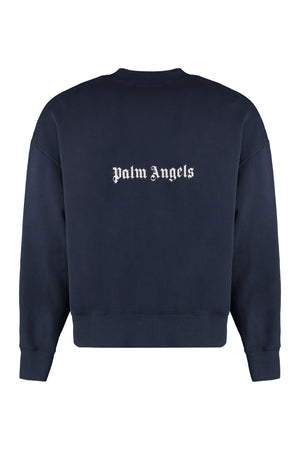 PALM ANGELS Navy Cotton Crew-Neck Sweatshirt for Men - SS24 Collection