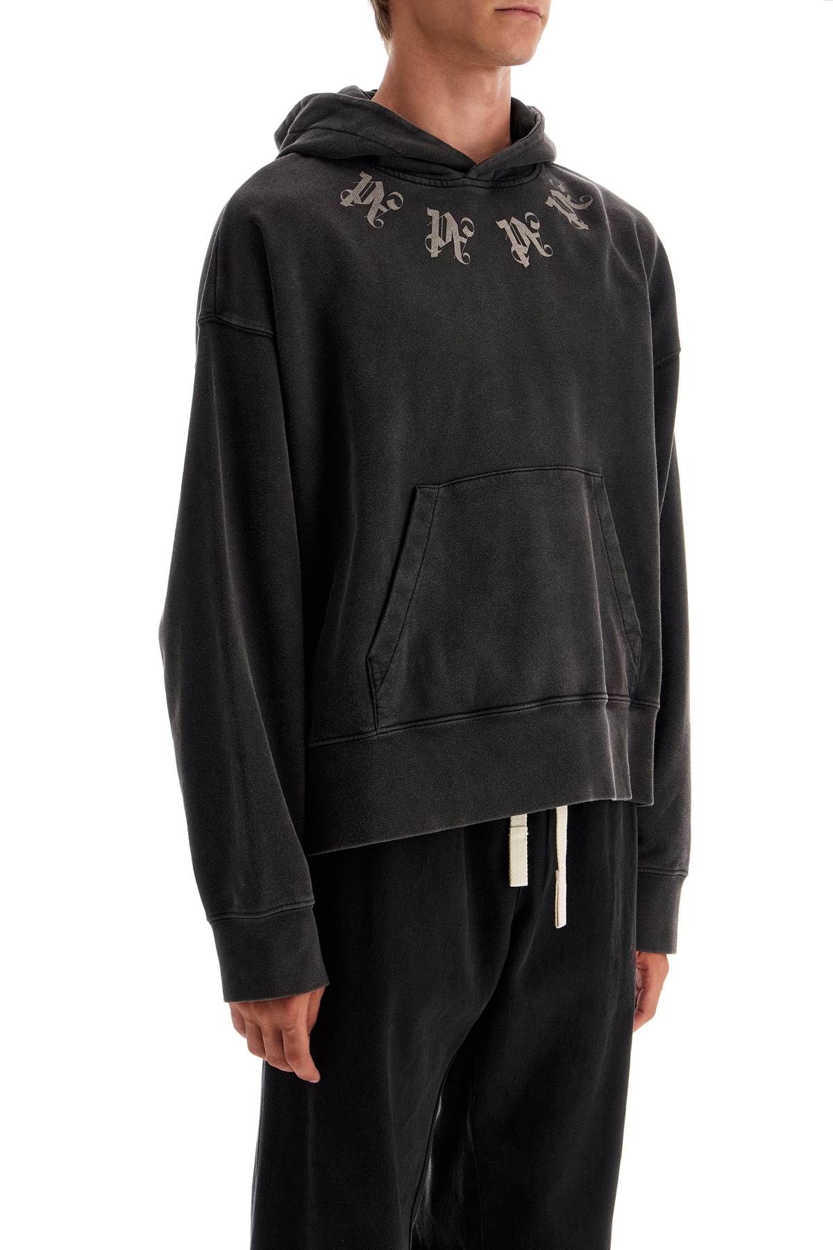 PALM ANGELS Oversized Monogram Hooded Sweatshirt - Size M