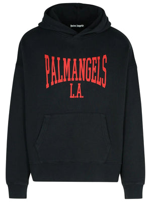 PALM ANGELS College Style Hooded Sweatshirt - Relaxed Fit, Size L