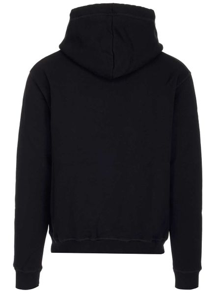 Áo hoodie đen nam với bo tay và viền dưới - FW23