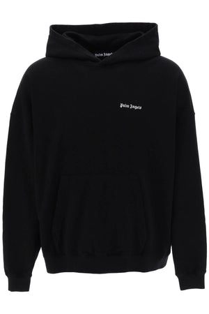 PALM ANGELS Men's Logo Embroidered Grey Hoodie for FW23