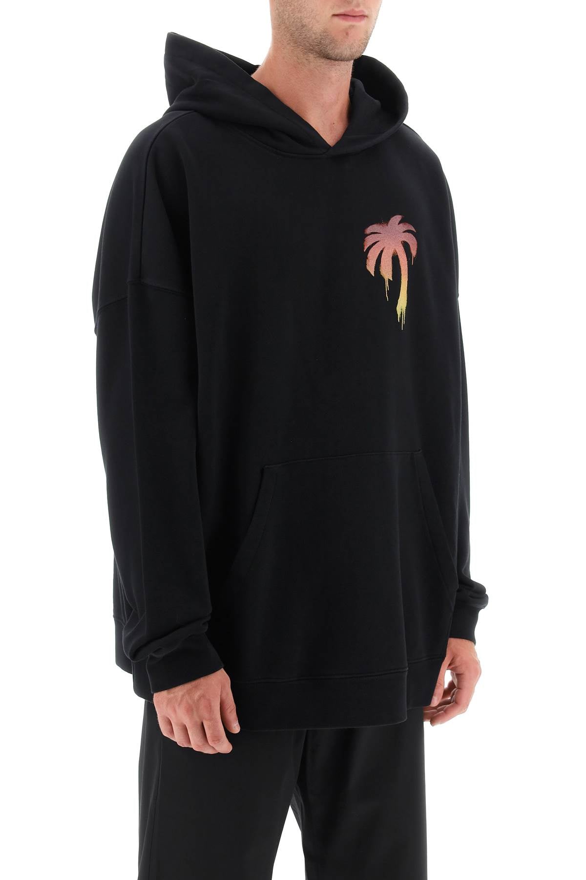 PALM ANGELS Men's I LOVE Paint Oversized Hoodie in Black