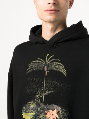 PALM ANGELS Black Hunting in the Forest Hoodie for Men - FW23 Collection