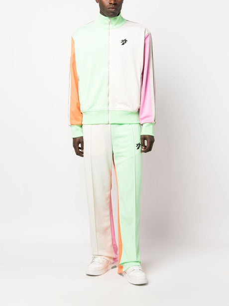 PALM ANGELS Men's Multicolor Colorblock Track Jacket with Hunter Motif - FW23