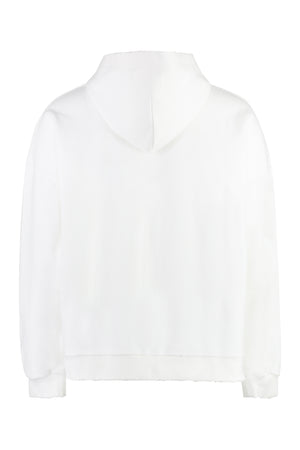 PALM ANGELS Men's White Full-Zip Hoodie for FW23