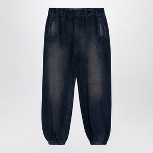 PALM ANGELS Wide Fit Black Washed Cotton Jogging Trousers