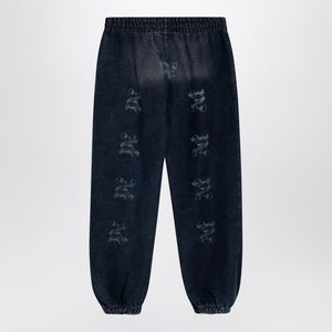 PALM ANGELS Wide Fit Black Washed Cotton Jogging Trousers