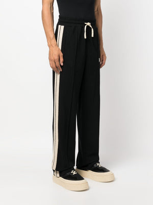 PALM ANGELS Monogram-Embroidered Track Pants for Men in Black