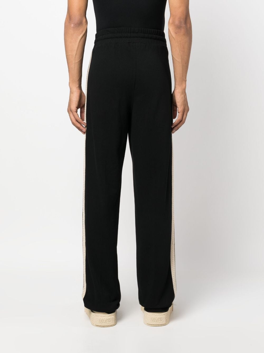 Black Monogram-Embroidered Cotton Track Pants for Men