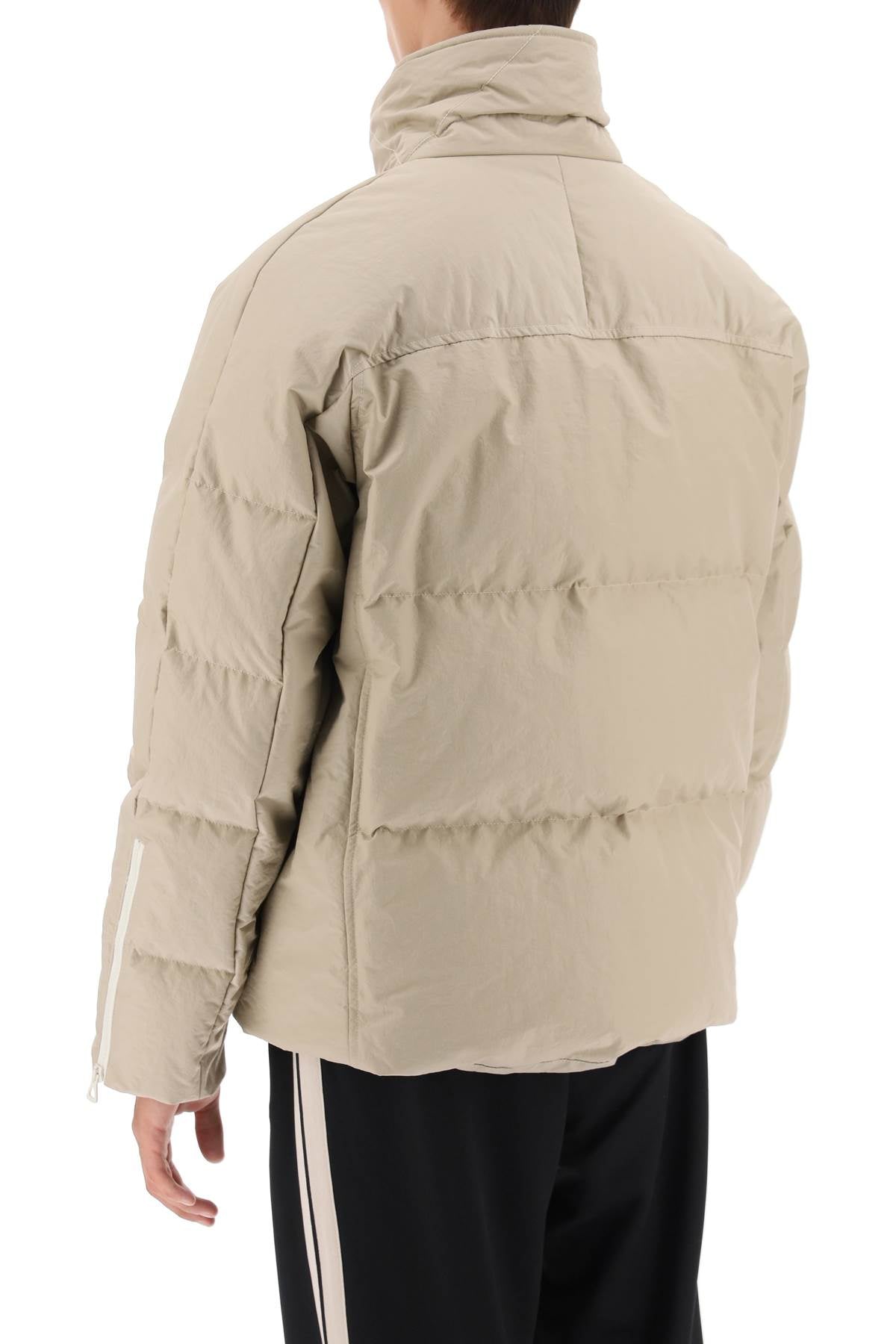 PALM ANGELS Retro-Style Nylon Men's Down Jacket - Beige