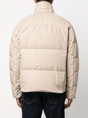 PALM ANGELS Retro-Style Nylon Men's Down Jacket - Beige