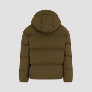 PALM ANGELS Urban Striped Hooded Down Jacket