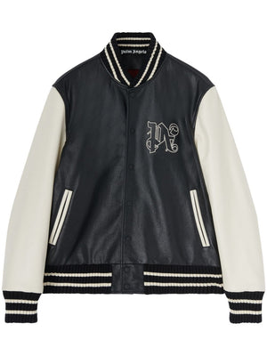 PALM ANGELS Two-Tone Leather Varsity Jacket - Men's Fashion FW23