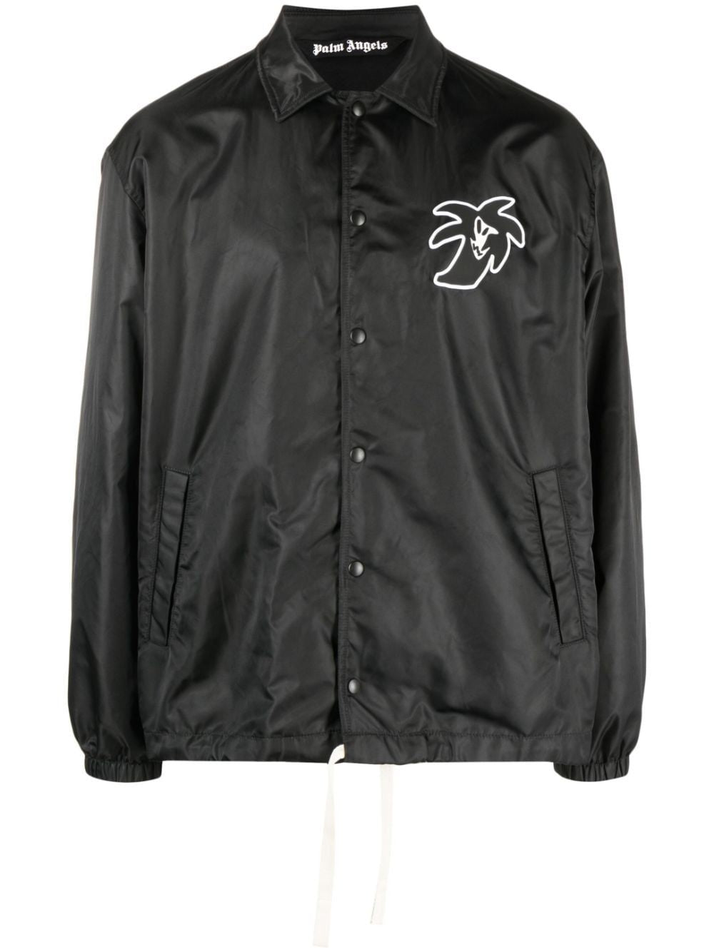 PALM ANGELS Black Logo-Print Lightweight Jacket for Men