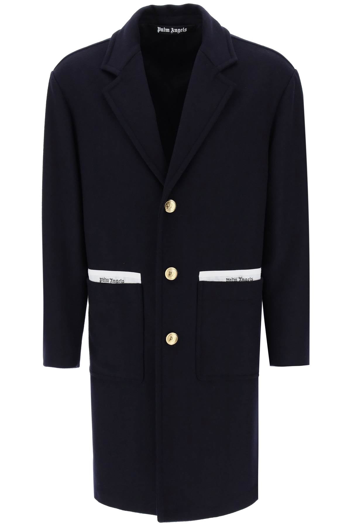 Navy Blue Wool Jacket with Sartorial Tape Detailing