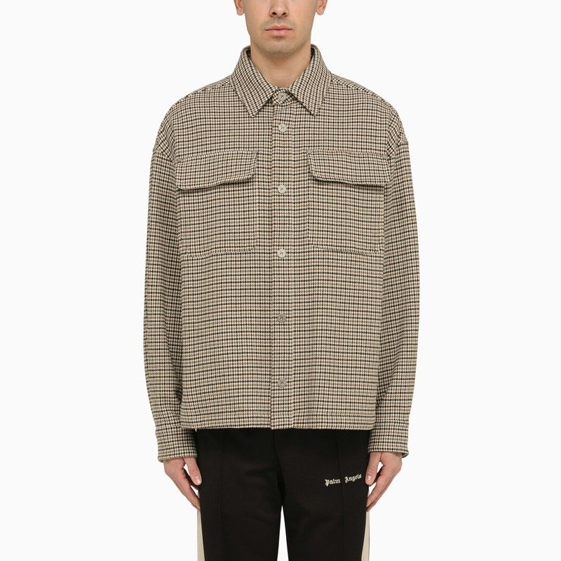 PALM ANGELS Checkered Design Cotton Shirt Jacket for Men - SS24