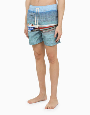 PALM ANGELS Speedyboat Logo Swim Shorts