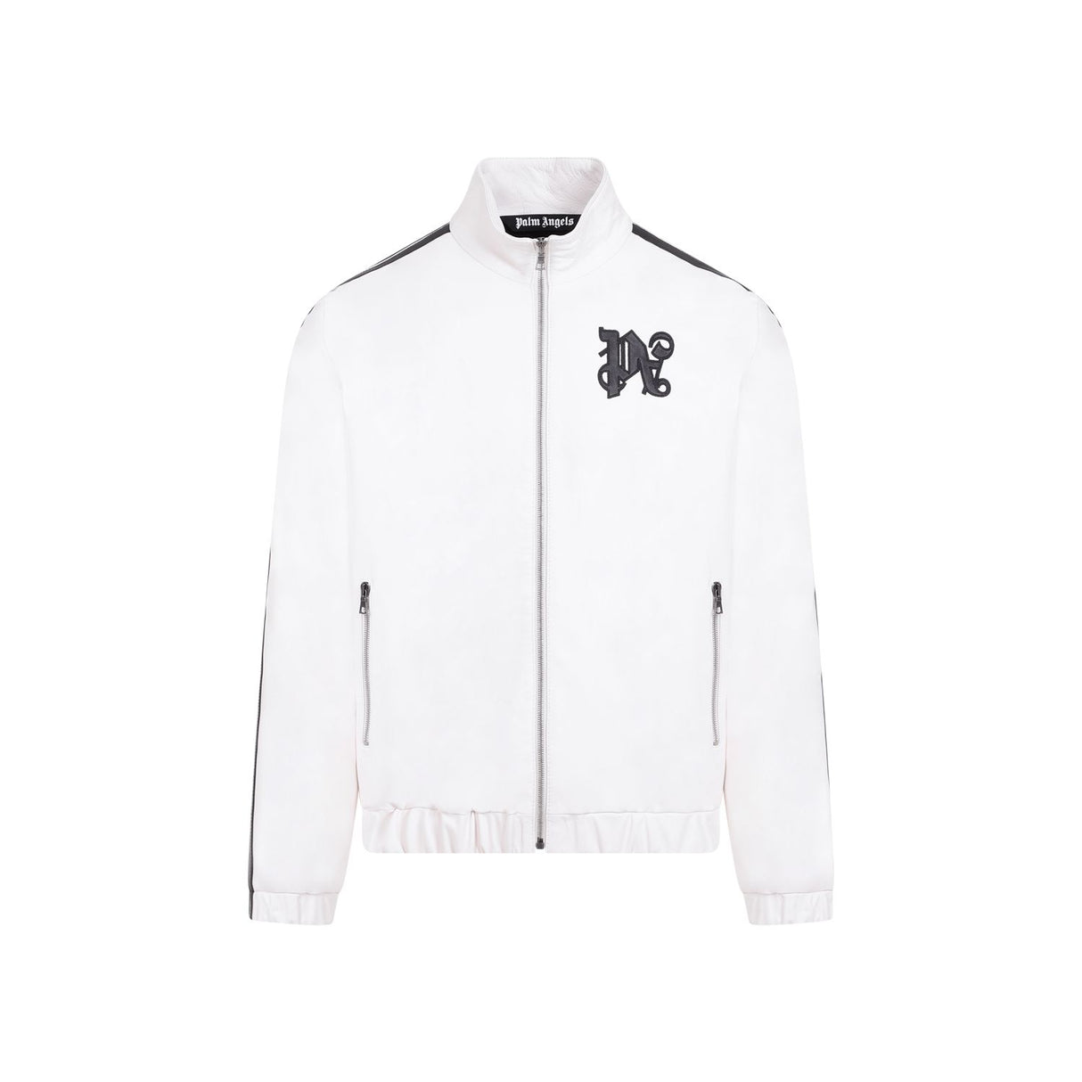 PALM ANGELS White Monogram Leather Jacket for Men - SS24 Collection