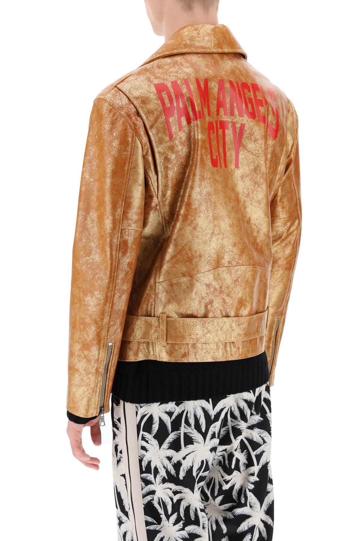 City Biker Jacket بمطبوعات بطابع Palm Angels