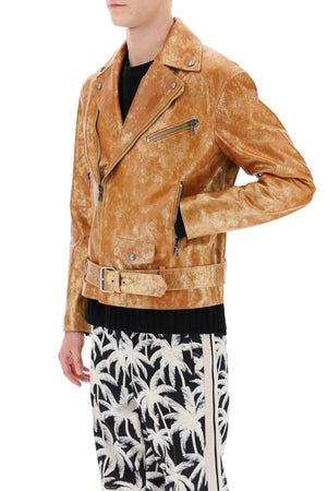 City Biker Jacket بمطبوعات بطابع Palm Angels