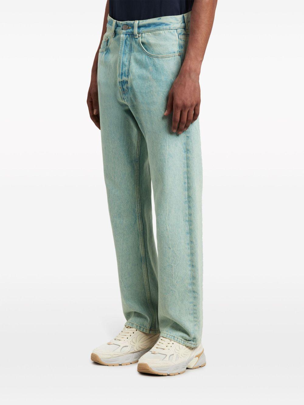 PALM ANGELS Embroidered Denim Straight Pants for Men - 24SS Season