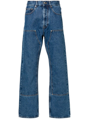 جينز الجينز الأصلي بطبعة الحروف الأزرق للرجال