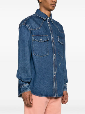 PALM ANGELS Monogram Denim Shirt