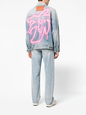 PALM ANGELS Graffiti-Print Denim Jacket for Men