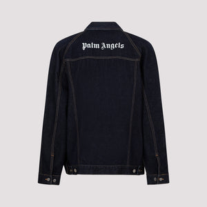 PALM ANGELS Navy Blue Cotton Denim Jacket for Men - FW23