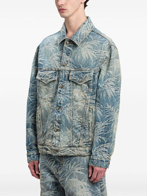 PALM ANGELS Indigo Palms Denim Jacket