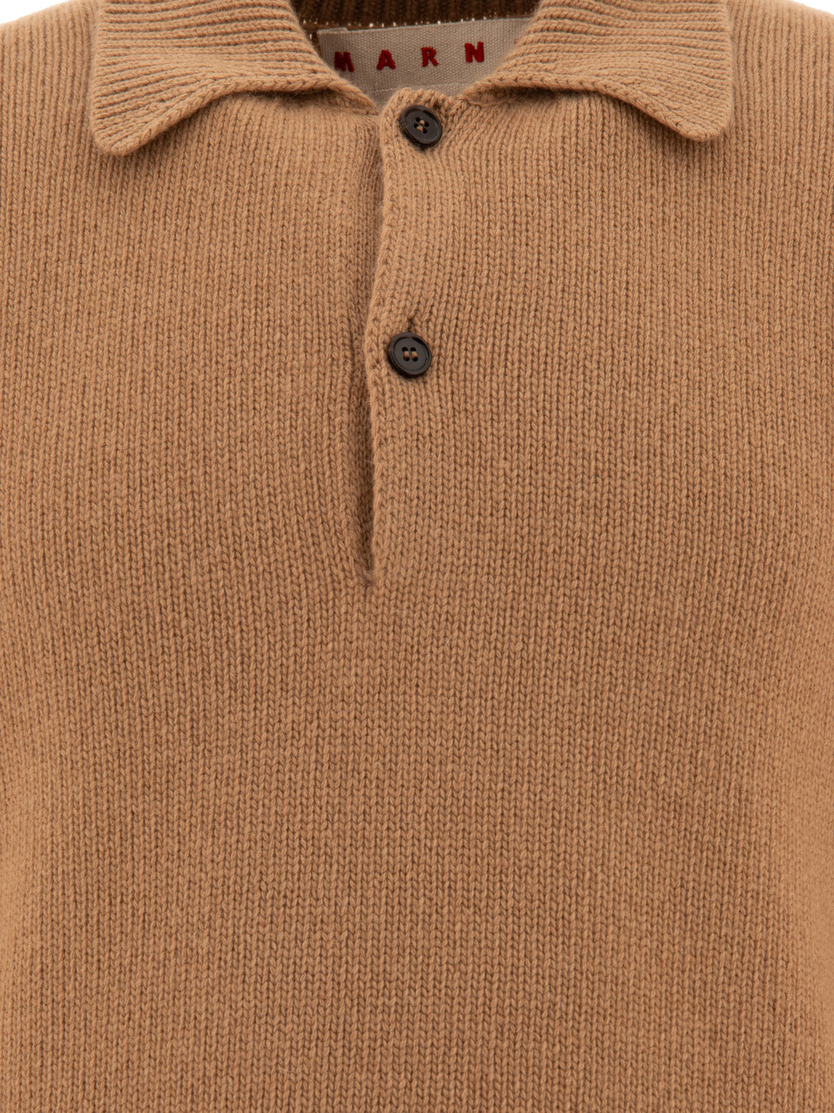 MARNI Embroidered Logo Wool-Cashmere Polo Shirt