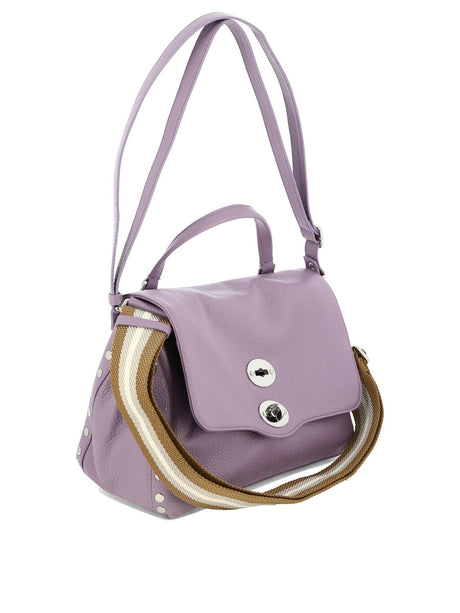 女性用エレガントな紫色のレザーハンドバッグ