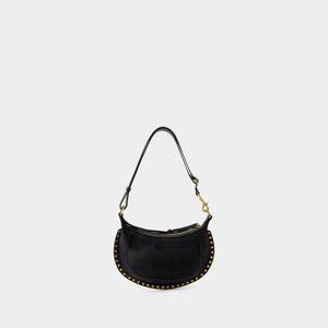 ISABEL MARANT Luxury Mini Moon Leather Pouch in Black