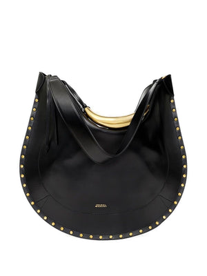 ISABEL MARANT Elegant Black and Gold Hobo Handbag