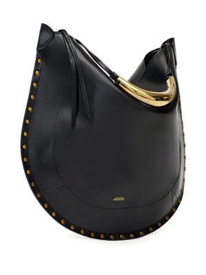 ISABEL MARANT Elegant Black and Gold Hobo Handbag